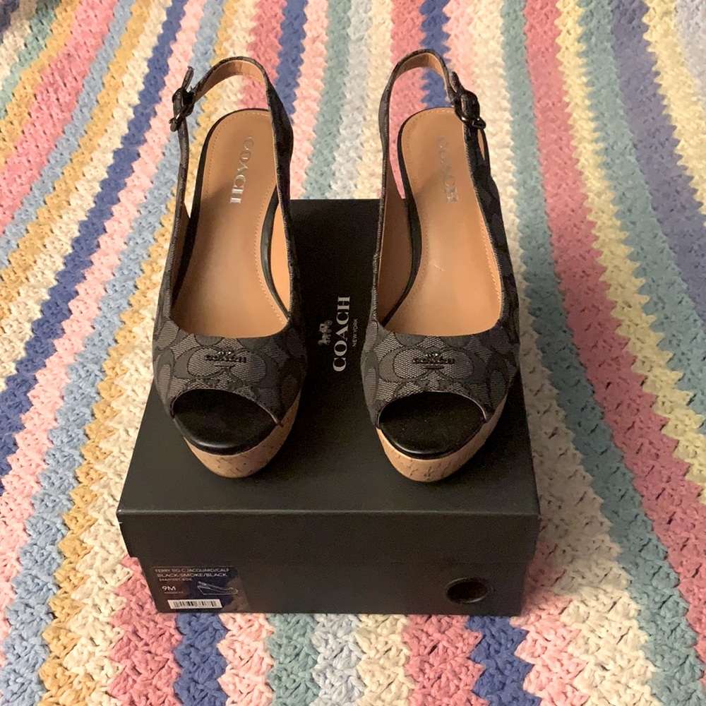 COACH slingback wedges